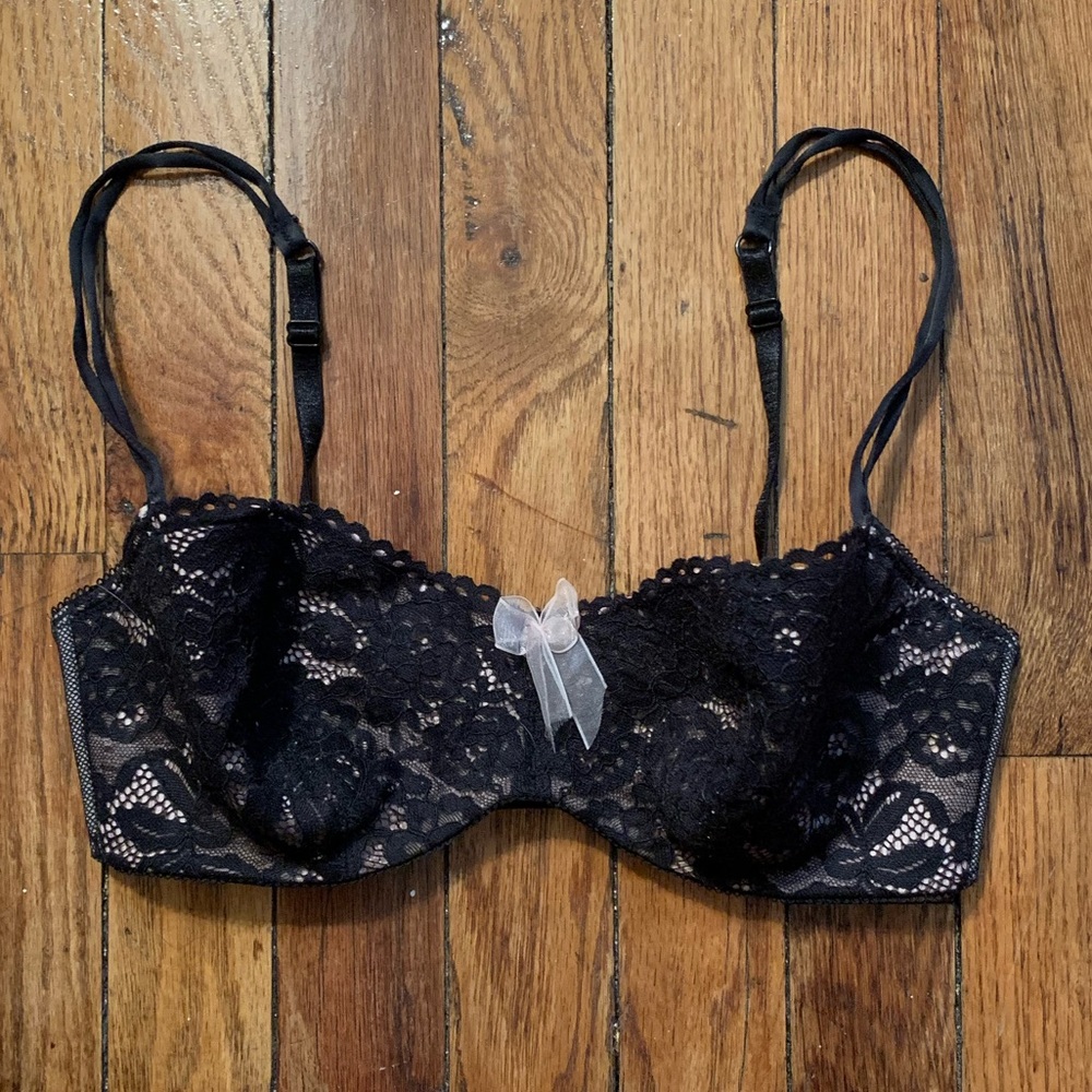 b.tempt’d | black/peach bra